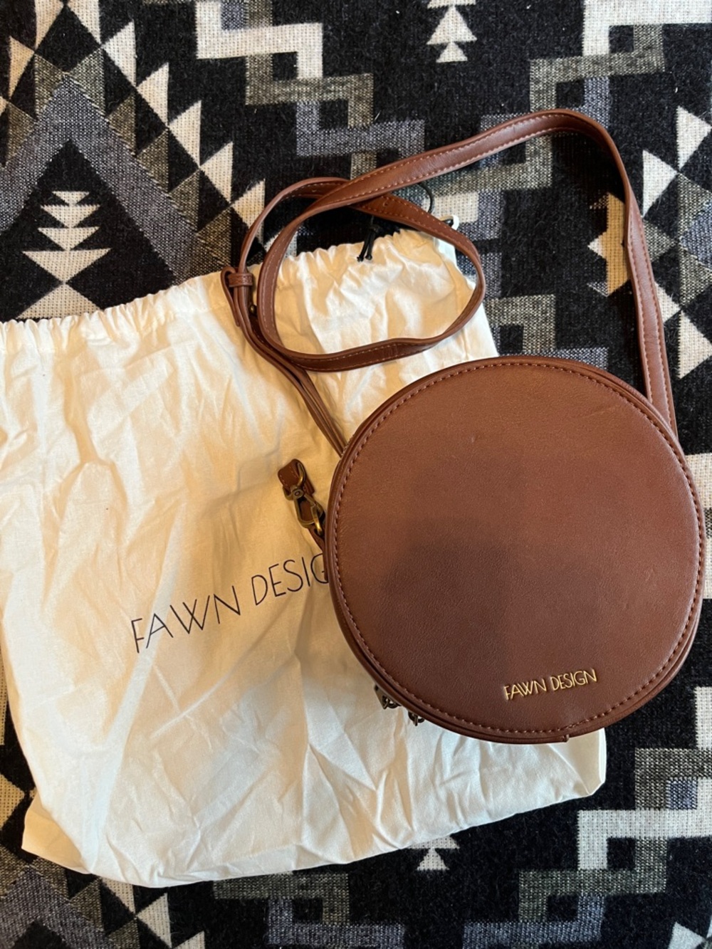 Fawn Design Walnut Brown Round Crossbody